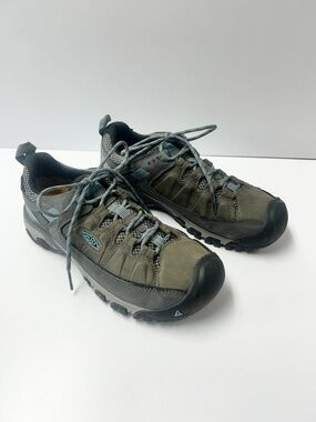 Women's Leather Keen Dry Waterproof Lace Up Low Ankle Hiking Shoes Size 9